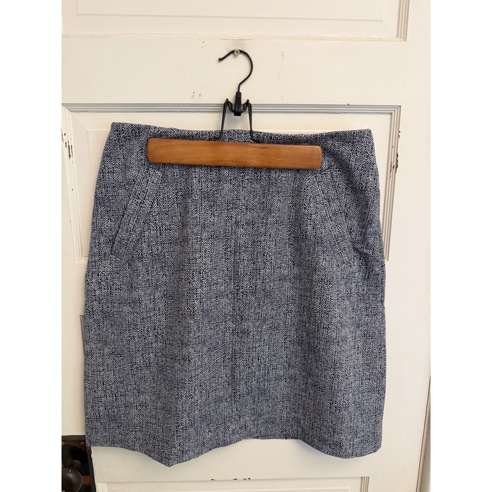 Lands' End Women's Navy Patterned Ponte Pencil Skirt Size 14 New $59